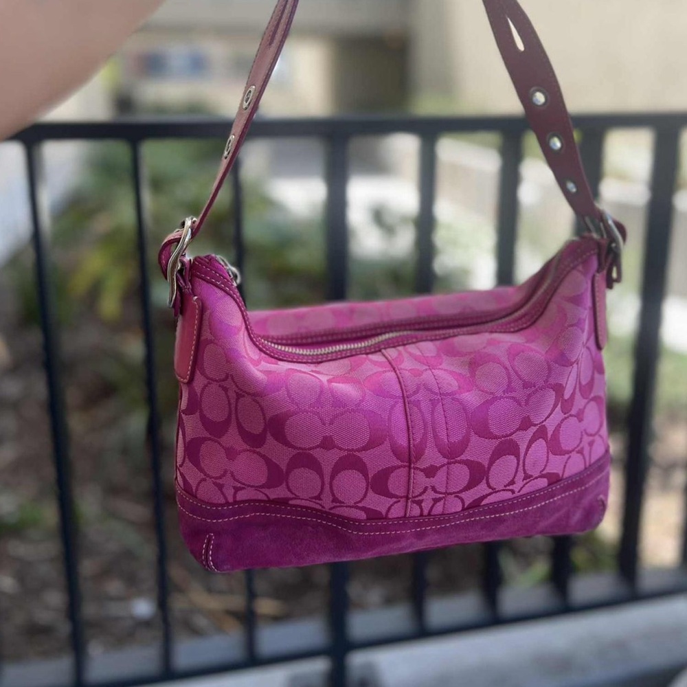 Coach east west hot pink bag
